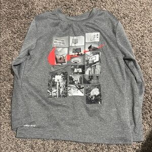 Gray Nike Dri-FIT Long Sleeve Shirt